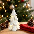 thumbnail image 1 of Vintage Lighted Christmas Tree Figurine with Warm LED Glow for Tabletop Holiday Decor, 1 of 8