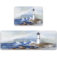thumbnail image 1 of Vintage Lighthouse Kitchen Rug Set of 2 Watercolor Landscape of Lighthouse Light Up Nautical Ocean Comfort Floor Mat Anti Fatigue Non Skid Washable Doormat Bath Runner Rugs Bedroom Area Carpet, 1 of 3