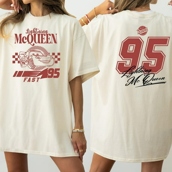Vintage Lightning Mcqueen Shirt, Two Sided Mcqueen T-Shirt, Disney Pixar Car Shirt, Radiator Springs Tee, S-5Xl Shirt