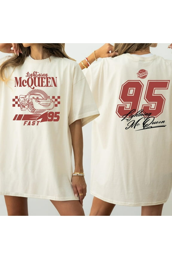 Vintage Lightning Mcqueen Shirt, Two Sided Mcqueen T-Shirt, Disney Pixar Car Shirt, Radiator Springs Tee, S-5Xl Shirt