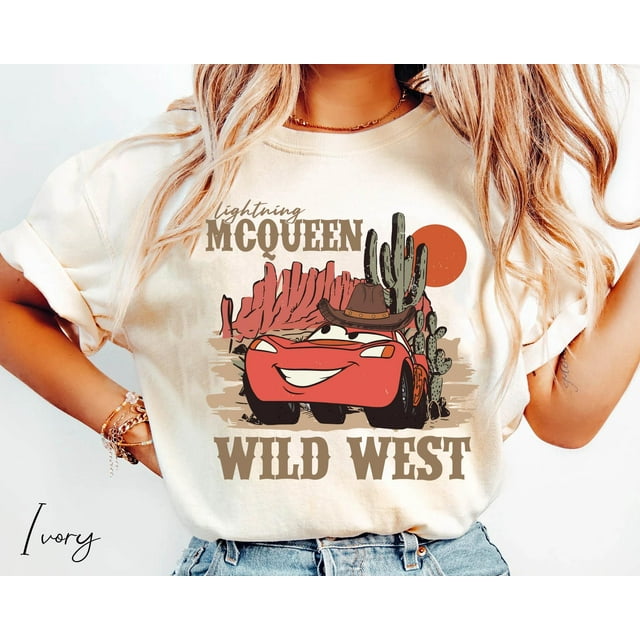 Vintage Lightning Mcqueen Western Cowboy Wild West Shirt, Disney Cars T