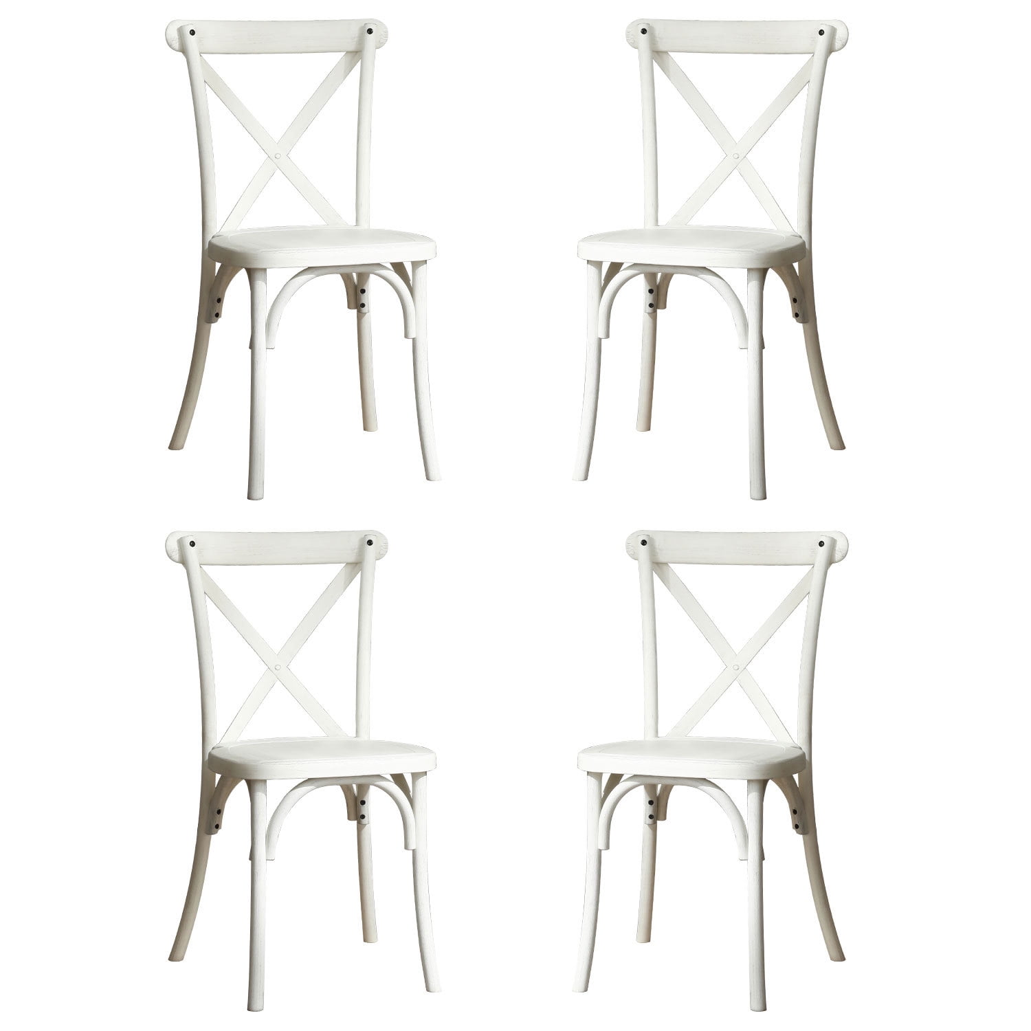 Vintage Lime White Resin XBack Chair 4Pack Stylish and Durable Chairs for Indoor or Outdoor