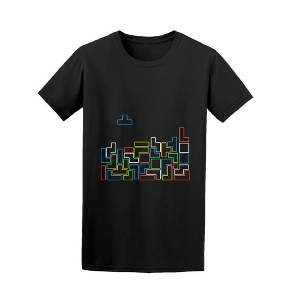 Vintage Line Brick Game Pieces  T-Shirt Men -Image by Shutterstock, Male Small