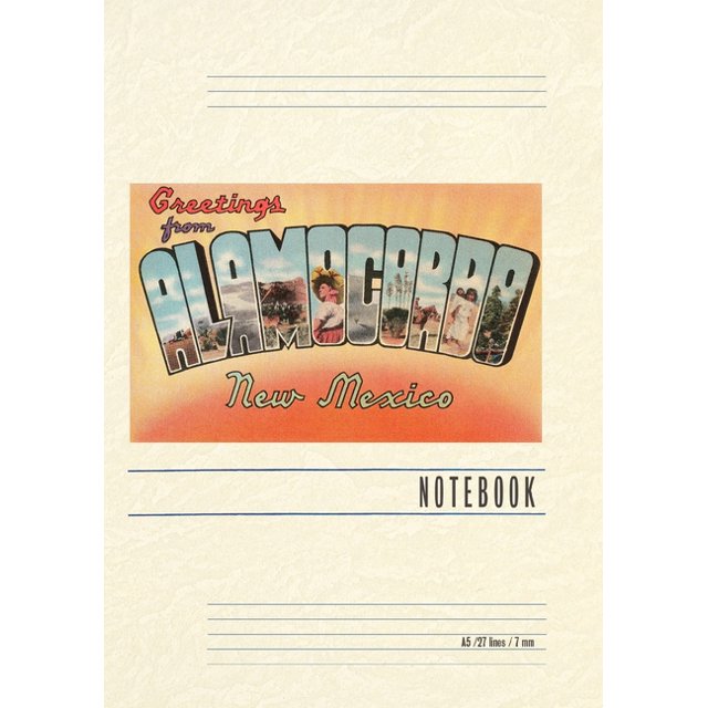 Vintage Lined Notebook Greetings from Alamogordo, New Mexico