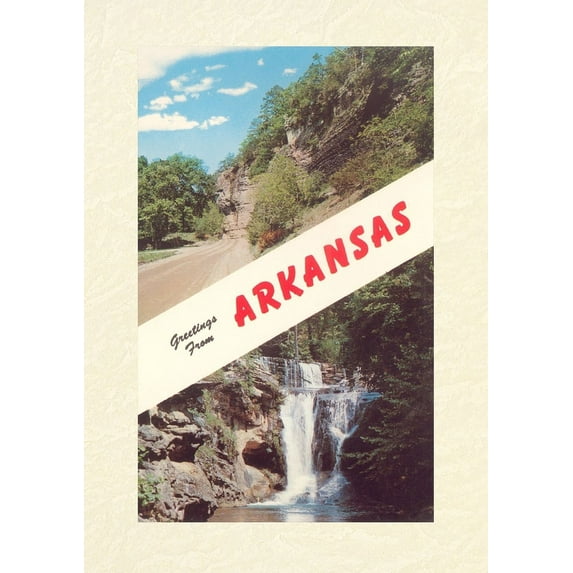 Vintage Lined Notebook Greetings from Arkansas (Paperback)
