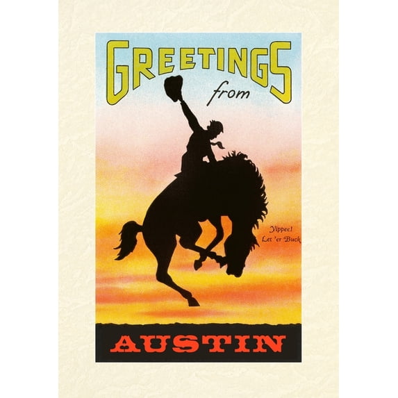 Vintage Lined Notebook Greetings from Austin, Bronco, (Paperback)