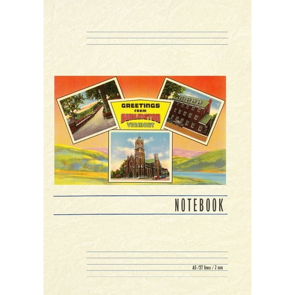 Vintage Lined Notebook Greetings from Burlington, (Paperback)