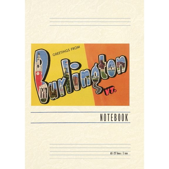 Vintage Lined Notebook Greetings from Burlington, (Paperback)