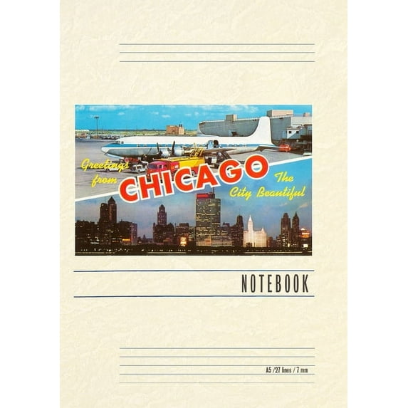 Vintage Lined Notebook Greetings from Chicago, Illinois (Paperback)