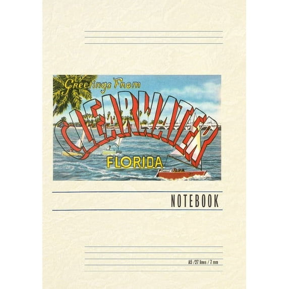 Vintage Lined Notebook Greetings from Clearwater, Florida (Paperback)