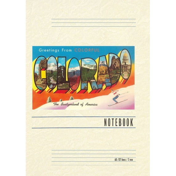 Vintage Lined Notebook Greetings from Colorful Colorado (Paperback)