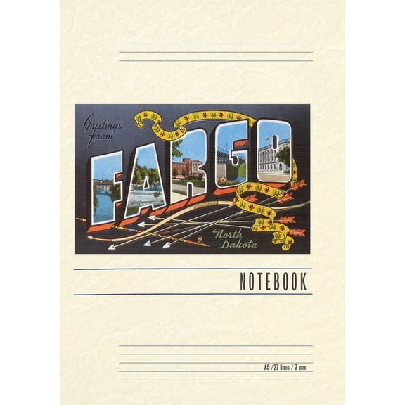 Vintage Lined Notebook Greetings from Fargo, (Paperback)