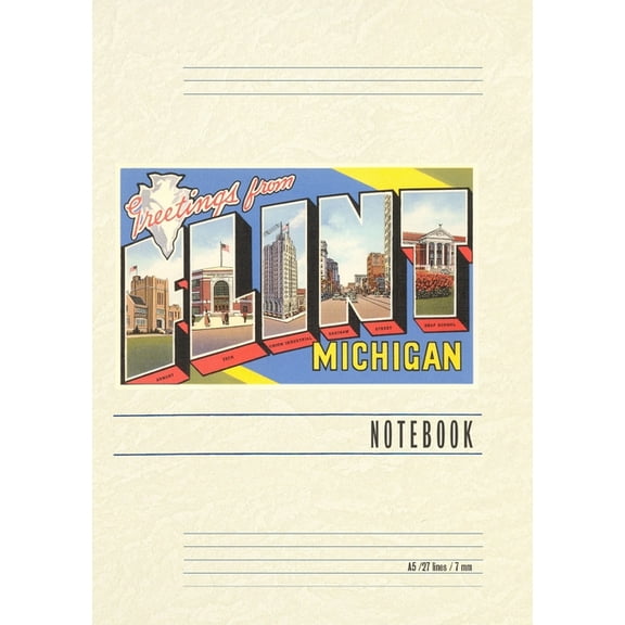 Vintage Lined Notebook Greetings from Flint, (Paperback)