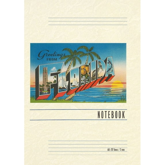 Vintage Lined Notebook Greetings from Florida (Paperback)