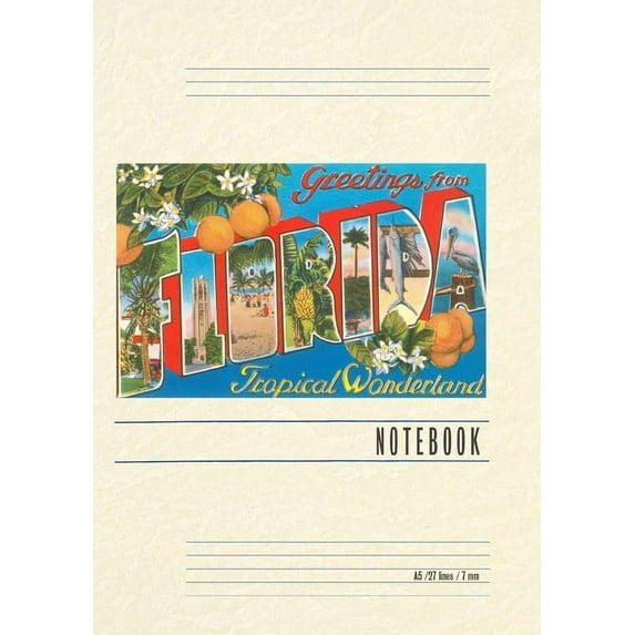 Vintage Lined Notebook Greetings from Florida (Paperback)