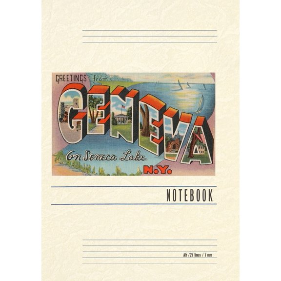 Vintage Lined Notebook Greetings from Geneva, New York, (Paperback)