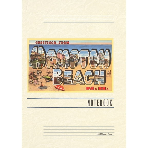 Vintage Lined Notebook Greetings from Hampton Beach, (Paperback)