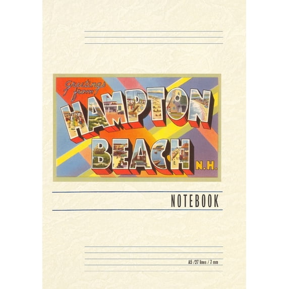 Vintage Lined Notebook Greetings from Hampton Beach, (Paperback)