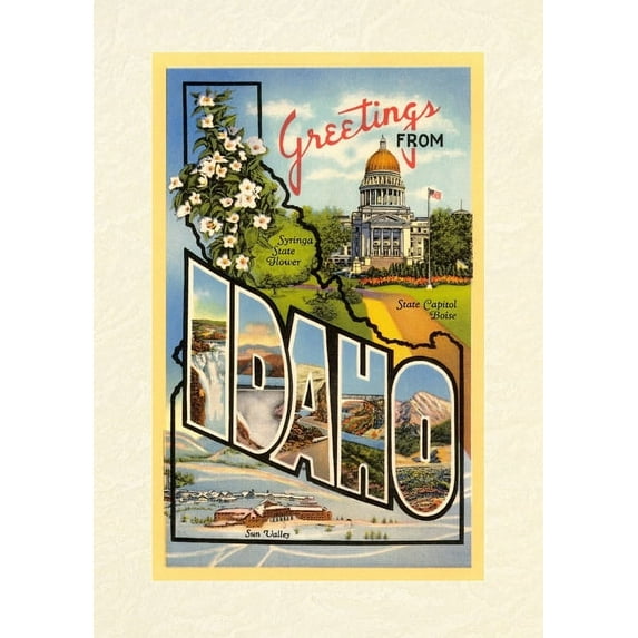 Vintage Lined Notebook Greetings from Idaho (Paperback)