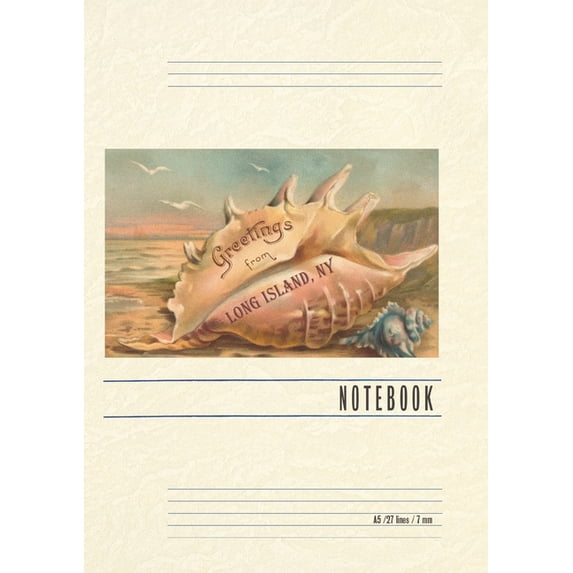 Vintage Lined Notebook Greetings from Long Island, New York, (Paperback)