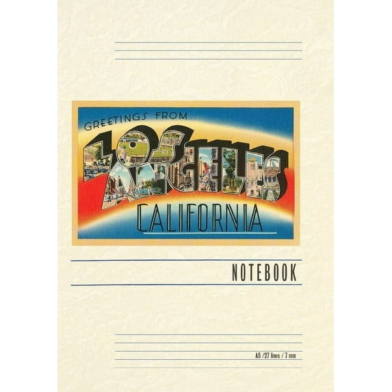 Vintage Lined Notebook Greetings from Los Angeles, California (Paperback)