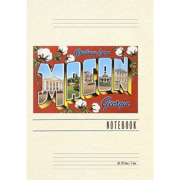 Vintage Lined Notebook Greetings from Macon (Paperback)