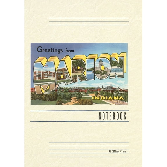 Vintage Lined Notebook Greetings from Marion, (Paperback)