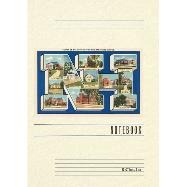 Vintage Lined Notebook Greetings from NH, University of New Hampshire
