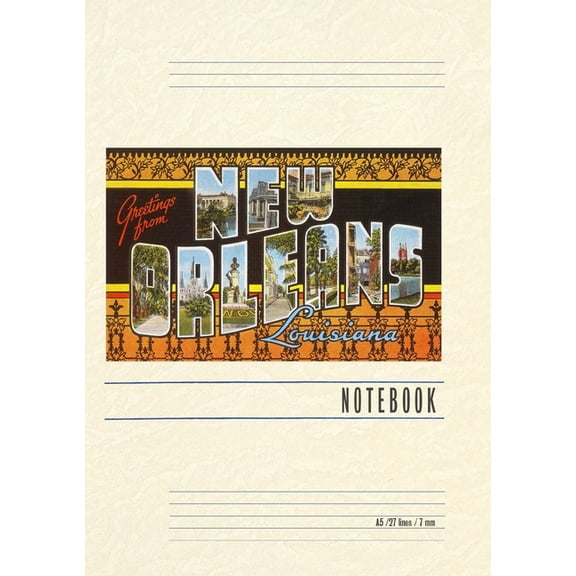 Vintage Lined Notebook Greetings from New Orleans, (Paperback)