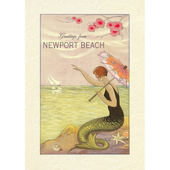 Vintage Lined Notebook Greetings from Newport Beach (Paperback)