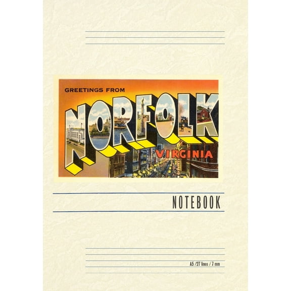 Vintage Lined Notebook Greetings from Norfolk, (Paperback)