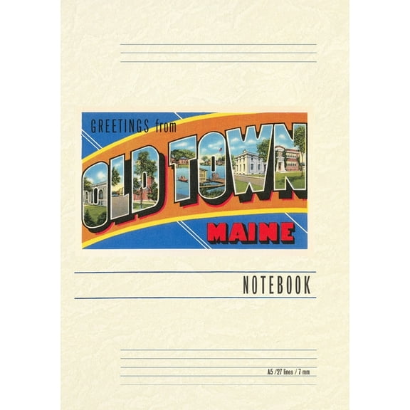 Vintage Lined Notebook Greetings from Old Town, (Paperback)