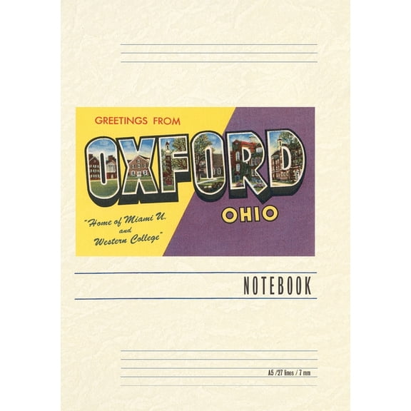 Vintage Lined Notebook Greetings from Oxford, (Paperback)