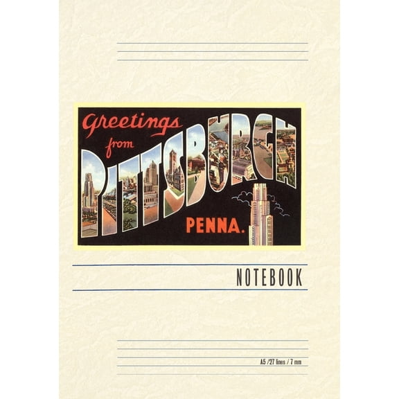 Vintage Lined Notebook Greetings from Pittsburgh, Pennsylvania, (Paperback)
