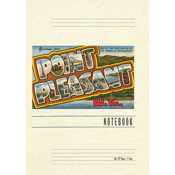 Vintage Lined Notebook Greetings from Point Pleasant, West Virginia, (Paperback)
