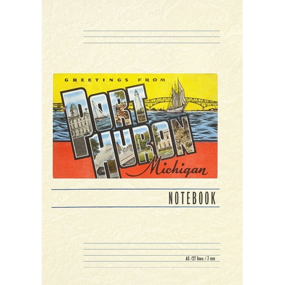 Vintage Lined Notebook Greetings from Port Huron,, (Paperback)
