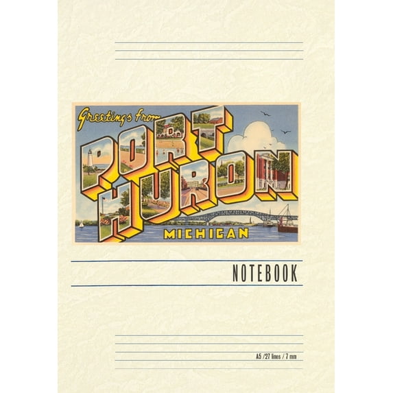Vintage Lined Notebook Greetings from Port Huron, (Paperback)
