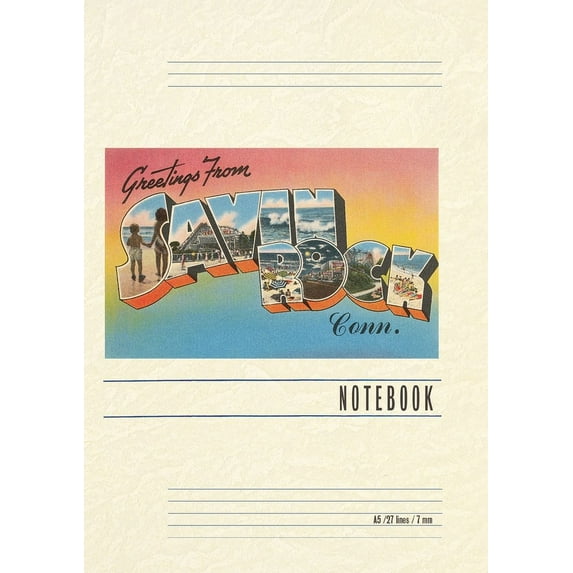 Vintage Lined Notebook Greetings from Savin Rock (Paperback)