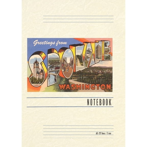 Vintage Lined Notebook Greetings from Spokane, (Paperback)