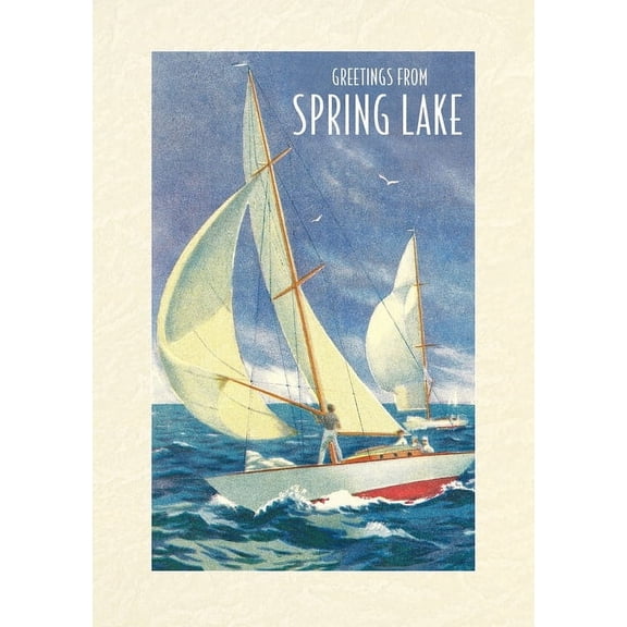 Vintage Lined Notebook Greetings from Spring Lake, (Paperback)