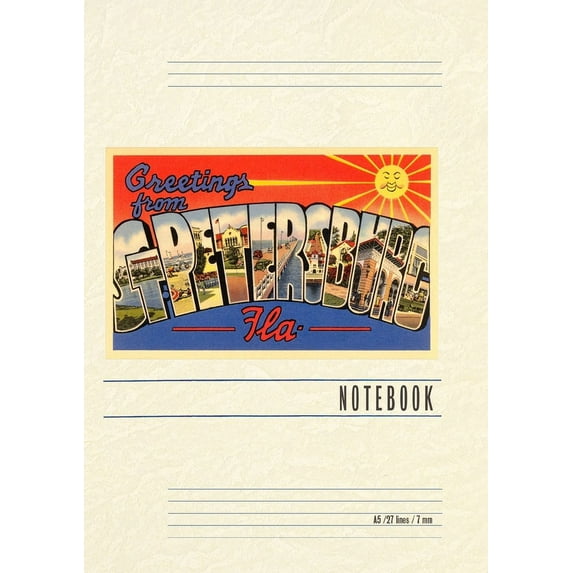 Vintage Lined Notebook Greetings from St. Petersburg, Florida (Paperback)
