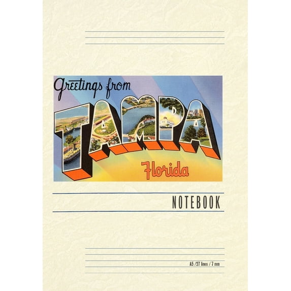 Vintage Lined Notebook Greetings from Tampa, Florida (Paperback)