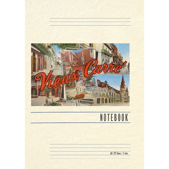 Vintage Lined Notebook Greetings from Vieux Carre, New Orleans, (Paperback)