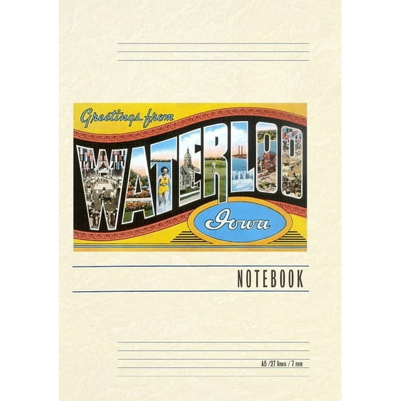 Vintage Lined Notebook Greetings from Waterloo (Paperback)