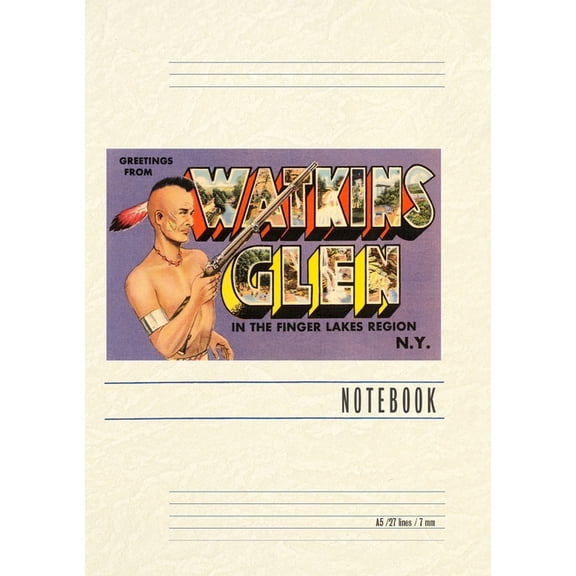 Vintage Lined Notebook Greetings from Watkins Glen, New York, (Paperback)