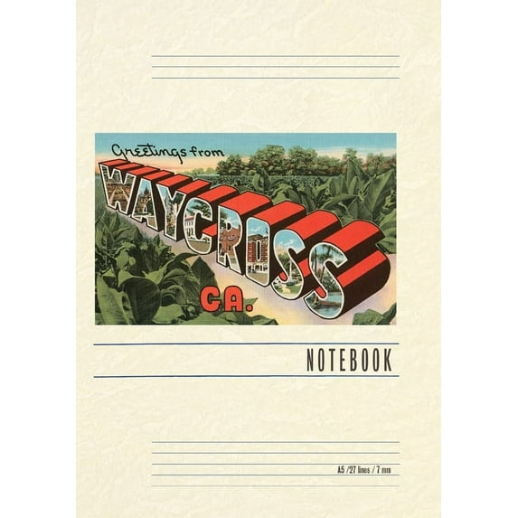 Vintage Lined Notebook Greetings from Waycross (Paperback)