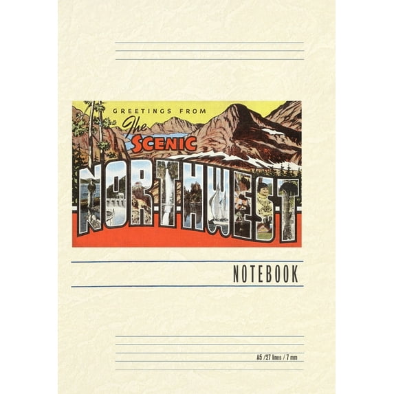 Vintage Lined Notebook Greetings from the Scenic Northwest, (Paperback)
