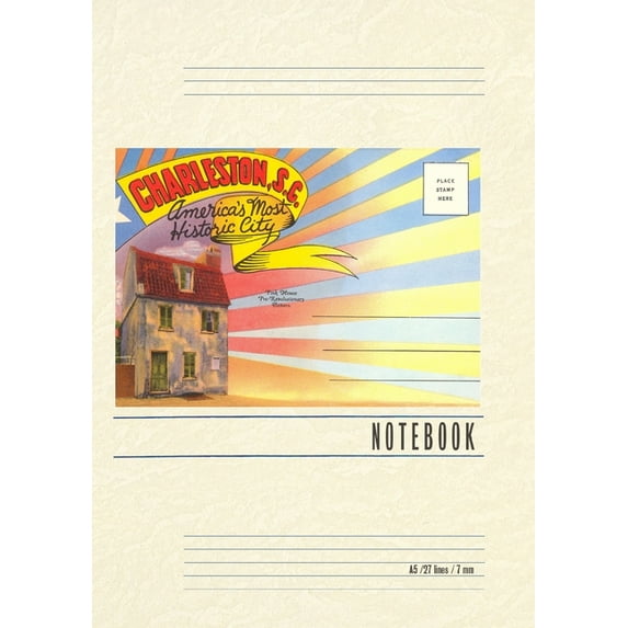 Vintage Lined Notebook Postcard Folder, Greetings from Charleston, South Carolina, (Paperback)