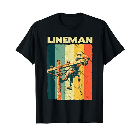 Vintage Lineman Design For Men Women Electrician Lineman T-Shirt