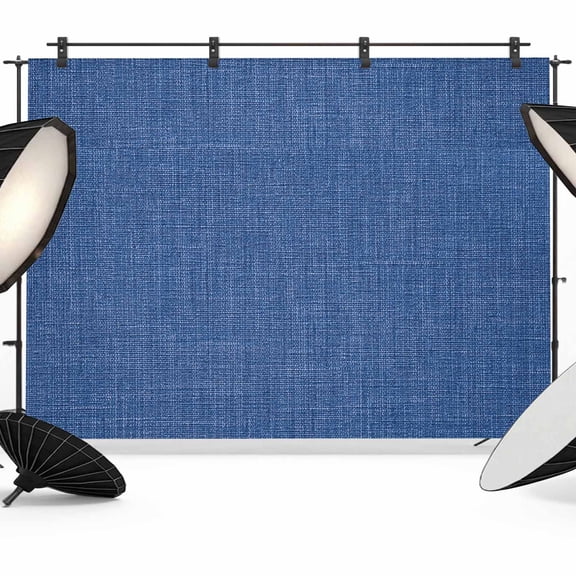 Vintage Linen Backdrops for Photography, Pastoral Navy Blue Linen Texture Farmhouse Fabric Photo Background Sturdy Studio Props for Photo Studio, Video Recording, Booth & Photoshoot 8X6ft